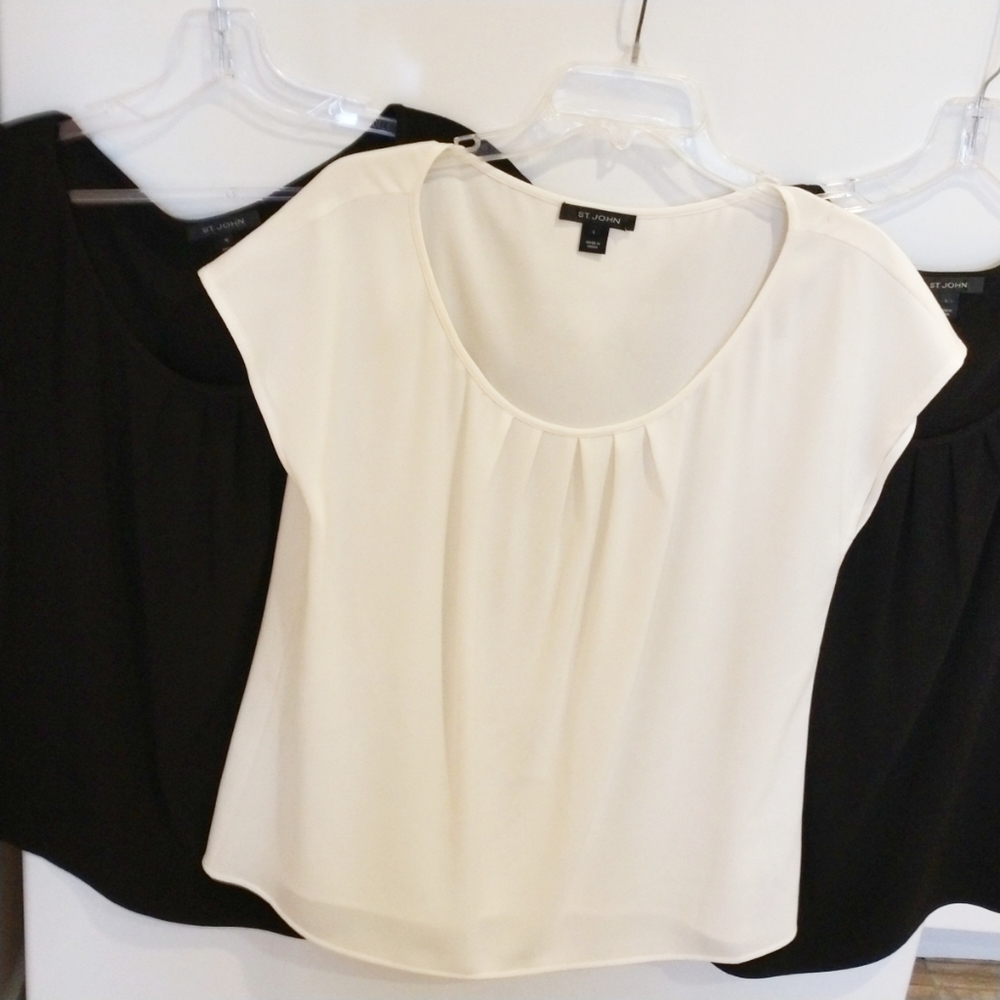 SOLD 3 St John classic blouses - career wear